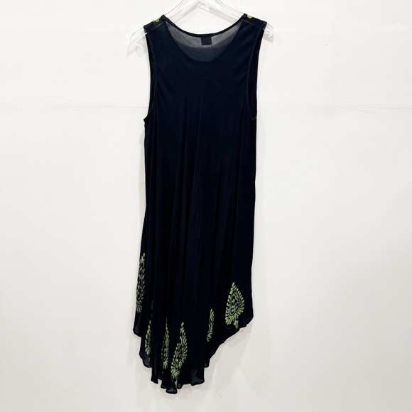 Asha Vintage Free Size Boho Dress Viscose Paisley Applique Handkerchief Tank - Picture 2 of 7
